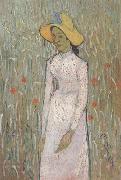 Vincent Van Gogh Young Girl Standing against a Background of Wheat (nn04) Germany oil painting artist